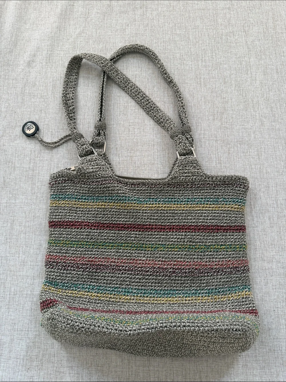 The SAK Belle Purse Crochet Handbag Voyager Stripe Tote shoulder bag boho